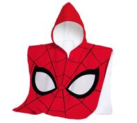 hermet Telo Mare Con Cappuccio Spiderman, Poncho Mare Maxi da Bambino, 60x60 cm, Asciugamano da Spiaggia o Piscina, 100% Morbido Cotone