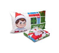 The Elf On The Shelf Set Lenzuolo Letto Singolo, Completo Letto Singolo, Lenzuolo Sopra, Lenzuolo Con Angoli, Federa,100% Cotone, Natale, Prodotto Ufficiale
