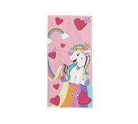 hermet Unicorno, Telo Mare Bambina, 70x140 cm, Asciugamano da Spiaggia o Piscina con Disegni di Unicorni, 100% Morbido Cotone, Leggero e Pratico