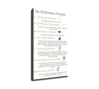 Hermetic Laws Poster, The Seven Hermetic Principles Canvas Wall Art for Home Decor, Bedroom, Living Room, Office(Framed,12X18inch(30X45cm))