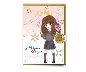 Hermione Character Greetings Card with Pinbadge