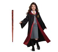 Hermione Costume Combo, ufficiale Wizarding World Deluxe con cappuccio e bacchetta, per bambini, taglia L (10-12)