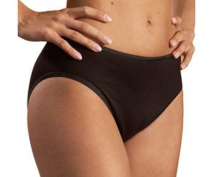 HERMKO 1031 Slip a Vita Media da Donna 100% Cotone, certificati Secondo Lo Standard Oeko-Tex 100, Mutande con Elastico, Franco Fabbrica - Confezione da 4 Pezzi, Farbe:Nero, Größe Damen:36/38 (XS)