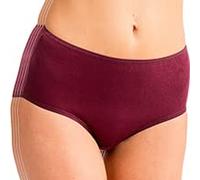 HERMKO 1150 Confezione da 4 Maxi-Slip Donna Elasticizzati 100% Cotone Biologico, Farbe:Rosso Bordeaux, Größe Damen:48/50 (L)