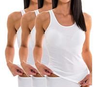 HERMKO 1310 Cannottiera da Donna 100% Cotone, Canotta in Fibra Naturale, Testata tossicologicamente - Confezione da 3 Pezzi, Größe Damen:60/62 (XXXL), Mehrfarbig (Sortimente):3 x Weiß