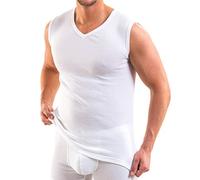 HERMKO 16050 Confezione de 2 Canottiera da Uomo Business con Scollo a V, Morbidissima in Modal, Größe Herren:3 (S), Farbe:Bianco