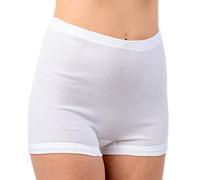HERMKO 1650 Pagine da Donna in Cotone Biologico al 100%, Mutande con Gambe Corte e Coulisse, Farbe:Bianco, Größe Damen:50 (L)