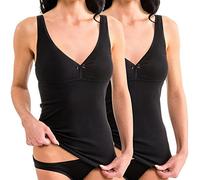 HERMKO 175803860 - Confezione da 2 magliette da donna (altri colori), Nero , XXXL