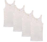 HERMKO 2000 4 Canottiere da Donna in Cotone Biologico 100%, Farbe:Bianco, Größe Kinder:3-4 Anni
