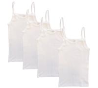 HERMKO 2460 Canotta con Spalline 100% Cotone, Canottiera Intima in Fibra Naturale, Top for Girls Franco Fabbrica - Confezione da 4 Pezzi, Farbe:Bianco, Größe Kinder:14 Anni