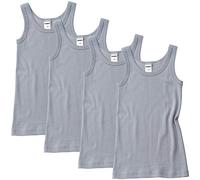HERMKO 2800 Cannottiera da Ragazzo in 100% Cotone Biologico, Canotta Intima in Fibra Naturale Franco Fabbrica, Testata tossicologicamente - Confezione da 4 Pezzi, Größe Kinder:10 Anni, Farbe:Grigio