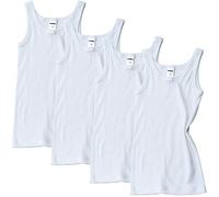 HERMKO 2800 Cannottiera da Ragazzo in 100% Cotone Biologico, Canotta Intima in Fibra Naturale Franco Fabbrica, Testata tossicologicamente - Confezione da 4 Pezzi, Farbe:Bianco, Größe Kinder:5-6 Anni