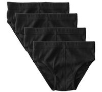 HERMKO 2850 Confezione da 4 Mutande Elasticizzate monocromatiche da Uomo in Cotone 100%, Farbe:Nero, Größe Kinder:1.5-2.0 Anni
