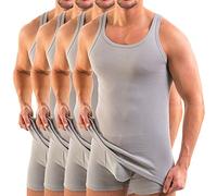 HERMKO 3000 Cannottiera a Coste da Uomo 100% Cotone Biologico, Testata tossicologicamente, Canotta Intima Top Sportivo Franco Fabbrica - Confezione da 4 Pezzi