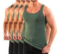 HERMKO 3000 Cannottiera a Coste da Uomo 100% Cotone Biologico, Testata tossicologicamente, Canotta Intima Top Sportivo Franco Fabbrica - Confezione da 4 Pezzi, Größe Herren:11 (XXXXXXL), Farbe:Oliva