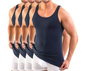 HERMKO 3000 Cannottiera a Coste da Uomo 100% Cotone Biologico, Testata tossicologicamente, Canotta Intima Top Sportivo Franco Fabbrica - Confezione da 4 Pezzi