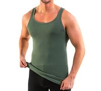 HERMKO 3000 Cannottiera a Coste da Uomo 100% Cotone, Größe Herren:6 (XL), Farbe:Oliva