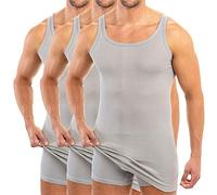 HERMKO 3007 3 Canottiere Extra-Lunghe da Uomo (+ 10 cm Circa) in Cotone 100%, Größe Herren:11 (XXXXXXL), Farbe:Grigio