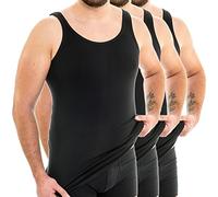 HERMKO 3007 3 Canottiere Extra-Lunghe da Uomo (+ 10 cm Circa) in Cotone 100%, Größe Herren:7 (XXL), Farbe:Nero