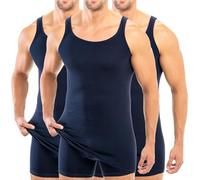 HERMKO 3007 3 Canottiere Extra-Lunghe da Uomo (+ 10 cm Circa) in Cotone Biologico 100%