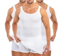 HERMKO 3007 3 Canottiere Extra-Lunghe da Uomo (+ 10 cm Circa) in Cotone Biologico 100%