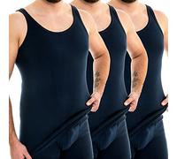 HERMKO 3007 3 Canottiere Extra-Lunghe da Uomo (+ 10 cm Circa) in Cotone Biologico 100%