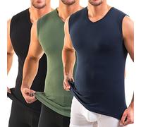 HERMKO 3050 - Confezione di 3 canottiera da uomo con scollo a V Mix s/m/o 44 = EU S