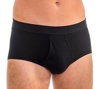 HERMKO 3240 Slip da Uomo con Patta, Mutande con Elastico,100% Cotone 'Classico', Größe Herren:3 (S), Farbe:Nero