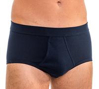 HERMKO 3240 Slip da Uomo con Patta, Mutande con Elastico,100% Cotone 'Classico', Größe Herren:4 (M), Farbe:Marino