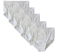 HERMKO 3240 Slip da uomo con patta, mutande con elastico, intimo bianco a coste lavabile ad alte temperature, 100% cotone ('stile classico') - confezione da 5 pezzi, Farbe:bianco, Größe Herren:7 (XXL)