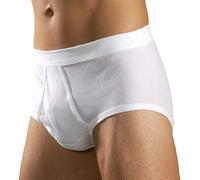 HERMKO 3240 Slip da Uomo con Patta, Mutande con Elastico, Intimo Bianco a Coste Lavabile ad Alte Temperature, 100% Cotone Biologico ('Stile Classico') - Confezione da 3 Pezzi