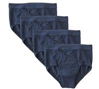 HERMKO 3240 Slip da uomo con patta, mutande con elastico, intimo bianco a coste lavabile ad alte temperature, 100% cotone ('stile classico') - confezione da 4 pezzi, Farbe:marino, Größe Herren:7 (XXL)