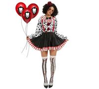 HERMORRYSS Costume Clown Donna Halloween, Clown Horror Costume, Killer Clowns Costumes, Costumes Halloween Donnas e accessori, Sexy Assassino, Harley Quinn Donna per Feste (Séparé, XL)