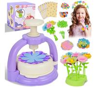 HERMORRYSS Kit di Fiori Creativo per Bambini, Il Laboratorio dei Fiori, DIY Kit Composizione Bouquet, Set Creativo per Mazzi di Fioris con Pressa, Regalo Giocattoli Creativo per Bambina 4+ (Viola)