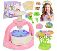 HERMORRYSS Kit di Fiori Creativo per Bambini, Il Laboratorio dei Fiori, DIY Kit Composizione Bouquet, Set Creativo per Mazzi di Fioris con Pressa, Regalo Giocattoli Creativo per Bambina 4+ (Rosa)