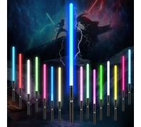HERMORRYSS Sciabole Spada Laser per Bambini, Spada Laser Star Wars RGB 15 Colori con Luci LED e Effetti Sonori, 5 modalità, Ricaricabile, Costumi da Gioco di Ruolo di Halloween, per Adulto (1pcs)