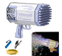 HERNAN 2022 The New Automatic Bubble Maker 69 Holes,Rocket Boom Electric Bubble Gun,Gatling Bubble Maker,Outdoor Bubble Machine for Kids,Perfect for Outdoor Play and Wedding Party (Viola)