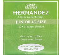 Hernandez JUNIOR SET J-12-1/2 SIZE - VERDE - MT" - Corde per chitarra da concerto, misura 1/2, misura media
