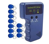 通用 HERNAS-10SCFZQ - Lettore RFID 125 kHz RFID, duplicator Copier, aggiornamento scheda ID Card Cloner, con 10 tag di Token EM4305 T5577, blu