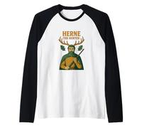 Herne The Hunter English Woodland Spirit Folklore Design Maglia con Maniche Raglan