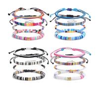Hernin 16 Pz Bracciale da Spiaggia Boho Surfer Bracciali Alla Caviglia in Corda Bracciale Intrecciato Fatto a Mano Set di Bracciali dell'Amicizia Boho (Set-A)