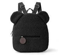 Hernin Mini Zainetto Scolastico Carino per Bambini Piccoli Zainetto per Bambini in Peluche con Orsacchiotto Zainetto Peloso per Bambini Dell'Asilo per Andare a Scuola (peluche-nero)