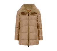 Herno, ,Jackets ,Donna ,Marrone ,L Chaqueta de Piel Sintética de Nailon Ultraligera con Forma de A