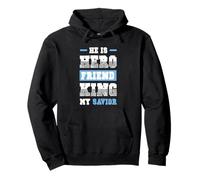 Hero King Friend Jesus Bible Verse Shirt Felpa con Cappuccio