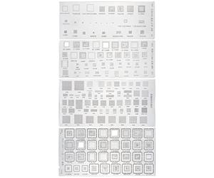 hero-s 4 Pcs Universale BGA Reballing Stencil Kit per Dispositivi Manutenzione Computer Telefono Riparazione Negozio Portatile Saldatura Template