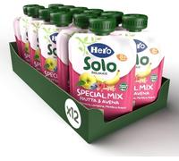 Hero Solo Bio Frutta e Cereali Frullati 100% Bio, Banana lampone mirtillo avena