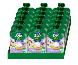 Hero Solo Bio Nutri Flora Mirtillo Avena Yogurt, 18 Pouch 100g | 100% biologico, con yogurt e avena, senza zuccheri aggiunti, merenda bimbi 6+, fruttini, snack sano bimbi