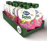 Hero Solo Bio Special Mix Frutti Bosco Avena, 12 Pouch 100g | 100% biologico, frutta bosco e avena, senza zuccheri aggiunti, purea nutriente, merenda bimbi 6+, fruttini