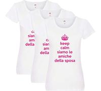 Hero Tee - T-Shirt Addio al Nubilato - Keep Calm Siamo Le Amiche della Sposa - Pacco da 3 (3 L)