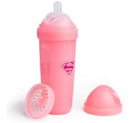 Herobility DC Supergirl Double Anti-Colic Baby Bottle | Award-Winning Hero Baby Bottles | Soft Breast-Like Teat, Easy Mixing Lid & Net | Safe & Environment Friendly Materials | 340ml/12 fl oz